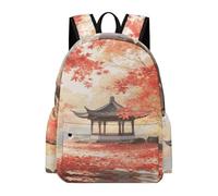 VstaDank Ancient Pavilion in The Maple Forest Travel Laptop Backpack with Multiple Pocket,BookBag-Durable, Lightweigh,Casual Daypack-Adult