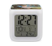 VstaDank Ancient Tree Flower Fairy Alarm Clock Sleep Trainer 7 Color Changing Night Light Modern Touch Bedside Lamp Fashion Digital Clock with Temperature Display Wake Clocks for Loud Alarm
