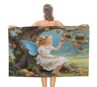VstaDank Ancient Tree Flower Fairy Beach Towel 51x31 Inch Oversized Soft Bath Towel Luxury Plush Thick Hotel Swim Pool Towels Super Quick Dry Travel Towels for Camping Gym Sports Yoga
