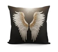 VstaDank Angel Wing Throw Pillow Covers 18x18 Inch Soft Couch Home Decor Cushion Cover Comfortable Plush Square Cushion Case Farmhouse Decorative Pillowcase for Living Couch