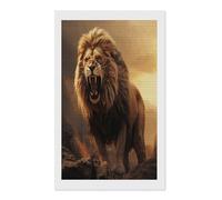 VstaDank Angry Roaring Lion Diamond Painting Kits Full Drill for Adults Round Paint with Diamond Pictures Gem Art DIY Personalized Diamonds Art Photo Wall Art for Living Room Decor Gift