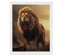 VstaDank Angry Roaring Lion Diamond Painting Kits Full Drill for Adults Round Paint with Diamond Pictures Gem Art DIY Personalized Diamonds Art Photo Wall Art for Living Room Decor Gift