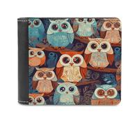 VstaDank Anime Owl Wallet Extra Capacity Bifold Wallet Slim Leather Wallets Credit Card Holder Coin Purse for Men