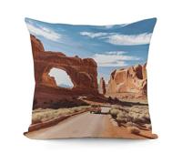 VstaDank Arches National Park Entrance Throw Pillow Covers 18x18 Inch Soft Couch Home Decor Cushion Cover Comfortable Plush Square Cushion Case Farmhouse Decorative Pillowcase for Living Couch