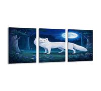 VstaDank Arctic Fox 3 Panels Of Wall Art-Hangable,Modern Art Decorative Wall Decor,Abstract Wall Art for Living Room Bedroom Bathroom Decoration18x24inch(46x61cm)