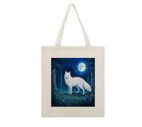 VstaDank Arctic Fox Canvas Tote Bag Shopping Bags Handbag