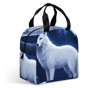 VstaDank Arctic Fox Lunch Bag Insulation Up,Cooler Bag with Storage Pocket,Lunch Box for Reusable Easy to Fold