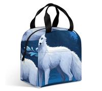VstaDank Arctic Fox Lunch Bag Insulation Up,Cooler Bag with Storage Pocket,Lunch Box for Reusable Easy to Fold