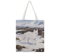 VstaDank Arctic Foxes on The Tundra Shopping Bags Canvas Tote Bag Beach Bag