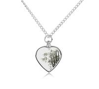 VstaDank Asian Bamboo Urn Necklace for Ashes Personalized Pet Cremation Jewelry for Ashes Pendant Heart Urn Necklace Memorial Keepsake Jewelry for Pet Dog Cat Ashes Necklace