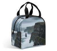 VstaDank Atlantic Ocean View Lunch Bag Insulation Up,Cooler Bag with Storage Pocket,Lunch Box for Reusable Easy to Fold