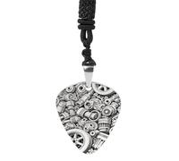 VstaDank Automobile Car Parts Guitar Pick Necklace Custom Metal Guitar Pendant Rock Pick Necklace Personalized Pick Holder Pendant for Guitars Bass Ukulele