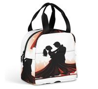 VstaDank Ballroom Dance Lunch Box Large Capacity Cooler Bag with External Pocket Portable Tote for Cold Meal Leakproof Food Delivery Insulation Bags for Work And Picnic