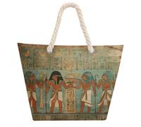 VstaDank Beach Bag for Women Hemp Rope Handle Tote Bag Casual Shopping Bag