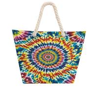 VstaDank Beach Bag for Women Hemp Rope Handle Tote Bag Casual Shopping Bag