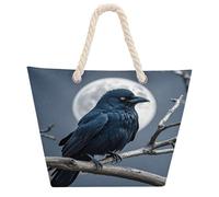 VstaDank Beach Bag for Women Hemp Rope Handle Tote Bag Casual Shopping Bag
