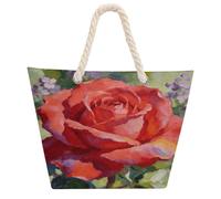 VstaDank Beach Bag for Women Hemp Rope Handle Tote Bag Casual Shopping Bag