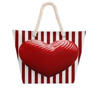 VstaDank Beach Bag for Women Hemp Rope Handle Tote Bag Casual Shopping Bag