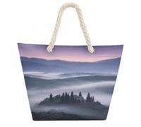 VstaDank Beach Bag for Women Hemp Rope Handle Tote Bag Casual Shopping Bag