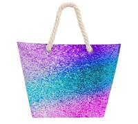 VstaDank Beach Bag for Women Hemp Rope Handle Tote Bag Casual Shopping Bag