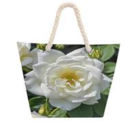 VstaDank Beach Bag for Women Hemp Rope Handle Tote Bag Casual Shopping Bag