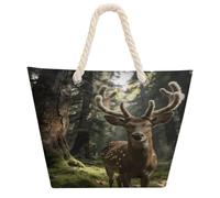 VstaDank Beach Bag for Women Hemp Rope Handle Tote Bag Casual Shopping Bag