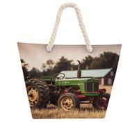 VstaDank Beach Bag for Women Hemp Rope Handle Tote Bag Casual Shopping Bag