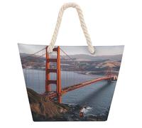 VstaDank Beach Bag for Women Hemp Rope Handle Tote Bag Casual Shopping Bag