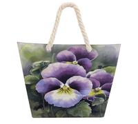 VstaDank Beach Bag for Women Hemp Rope Handle Tote Bag Casual Shopping Bag