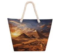 VstaDank Beach Bag for Women Hemp Rope Handle Tote Bag Casual Shopping Bag