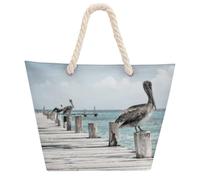 VstaDank Beach Bag for Women Hemp Rope Handle Tote Bag Casual Shopping Bag