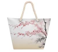VstaDank Beach Bag for Women Hemp Rope Handle Tote Bag Casual Shopping Bag