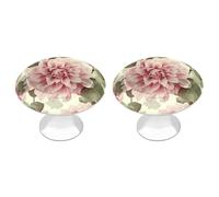VstaDank Beautiful Vintage Pink Flower Drawer Knob Round Dresser Sturdy Drawer Pulls with Mounting Screws Kitchen Stainless Steel Modern Decorative Handles for Cupboard Closet Bathroom
