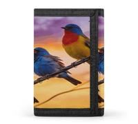 VstaDank Birdies on Wire Wallet for Men Women Stylish Trifold Wallet Slim Minimalist Front Pocket Outdoor Sports Wallets Cards Purse