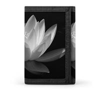 VstaDank Black And White Lotus Wallet-Ultra Slim Minimalist Purse Trifold Wallet Credit Card Holder for Men And Women
