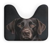 VstaDank Black Lab Dog Toilet Rugs U-Shaped Absorbent Contour Bathroom Rugs for Toilet Non Slip Toilet Floor Mat Fashion Bath Mat Soft Coral Velvet Contour Rug for Bathroom Floor