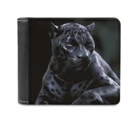 VstaDank Black Panther Bifold Wallet for Women Men Soft PU Leather Wallet Slim Minimalist Front Pocket Bussiness Card Holder
