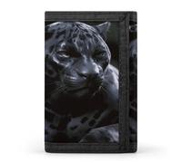 VstaDank Black Panther Wallet for Men Women Large Capacity Trifold Wallet with Zipper Stylish Credit Card Holder 8 Cards Minimalist Front Pocket