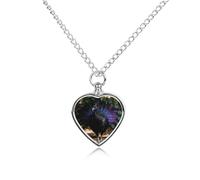 VstaDank Black Peacock Urn Necklace for Ashes Personalized Pet Cremation Jewelry for Ashes Pendant Heart Urn Necklace Memorial Keepsake Jewelry for Pet Dog Cat Ashes Necklace