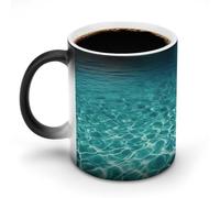 VstaDank Blue Aqua Pool Water Mug Heat Sensitive Color Changing Cup Ceramic Magic Mug with Picture Funny Coffee Mugs with Handle Tea Cup Personalized Mugs Gifts Novelty Cups