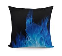 VstaDank Blue Flame Pillow Covers Soft Plush Decorative Square Pillow Cover Modern Breathable Pillowcases Pillowcase with Invisible Zipper 18x18 Inches for Sofa Living Room