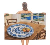 VstaDank Blue Paisley Print Beach Towel 51x31 Inch Oversized Soft Bath Towel Luxury Plush Thick Hotel Swim Pool Towels Super Quick Dry Travel Towels for Camping Gym Sports Yoga