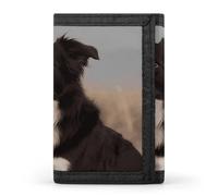 VstaDank Border Collie Trifold Wallet Slim Billfold With ID Window Extra Capacity Credit Card Holder Stylish Front Pocket Purses