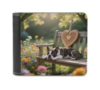 VstaDank Boston Terrier PU Leather Wallet Credit Card Holder Extra Capacity Bifold Wallets for Men Women Fashion Wallet