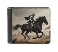 VstaDank Brave Warrior And Horse PU Leather Wallet Credit Card Holder Extra Capacity Bifold Wallets for Men Women Fashion Wallet