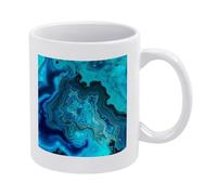 VstaDank Bright Aqua Blue Turquoise Coffee Mug Ceramic Camper Mugs Funny Coffee Cup with Handle Tazas Para Sublimacion Novelty Tea Mug Cups Idea Gift for Men Women Office Work 11oz