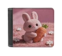 VstaDank Bubblegum Pink Leather Wallet for Men Bifold Wallet Stylish Slim Front Pocket Wallets Credit Card Holder Cash Purse