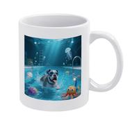 VstaDank Bulldog Real Drift Mug Novelty Coffee Cup with Handle Sublimation Mugs White Tea Cup Large Ceramic Coffee Mug Personalized White Mugs Idea Gift for Office Home Use