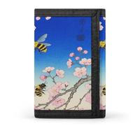VstaDank Bumble Bees Print Trifold Wallet Slim Billfold With ID Window Extra Capacity Credit Card Holder Stylish Front Pocket Purses