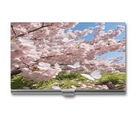 VstaDank Butterflies Chase The Spring Light Business Card Holder Slim Metal Business Card Case Portable Professional Name Card Holder Minimalist Name Card Case Personalized Business Card Organizer